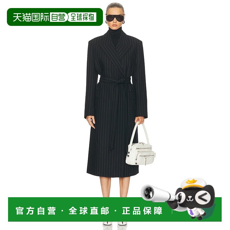 香港直邮Acne Studios 艾克妮 女士 Olyx 细条纹长款大衣 A90656