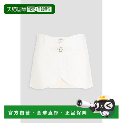 香港直邮Courreges 女士 vinyl 褶皱棉混纺迷你半身裙 124CJU143V