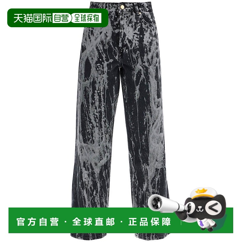 1h可退 香港直邮GANNI 甘尼 女士 腰带环牛仔长裤 J1595 black黑