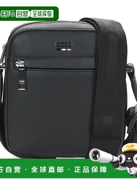欧洲直邮BOSS 男士 RAY NS ZIP 斜挎包 黑色新款休闲男包单肩包