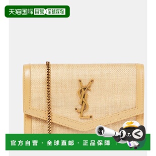 1h可退 香港直邮Saint Laurent 圣罗兰 女士 Uptown 拉菲草编织链