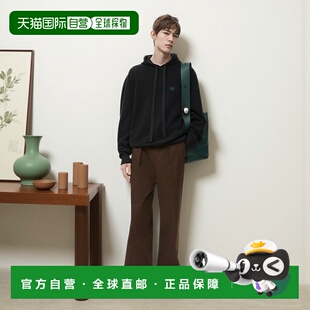 自营1h可退 欧洲直邮LOEWE/罗意威 男士黑色羊毛卫衣帽衫连帽衫