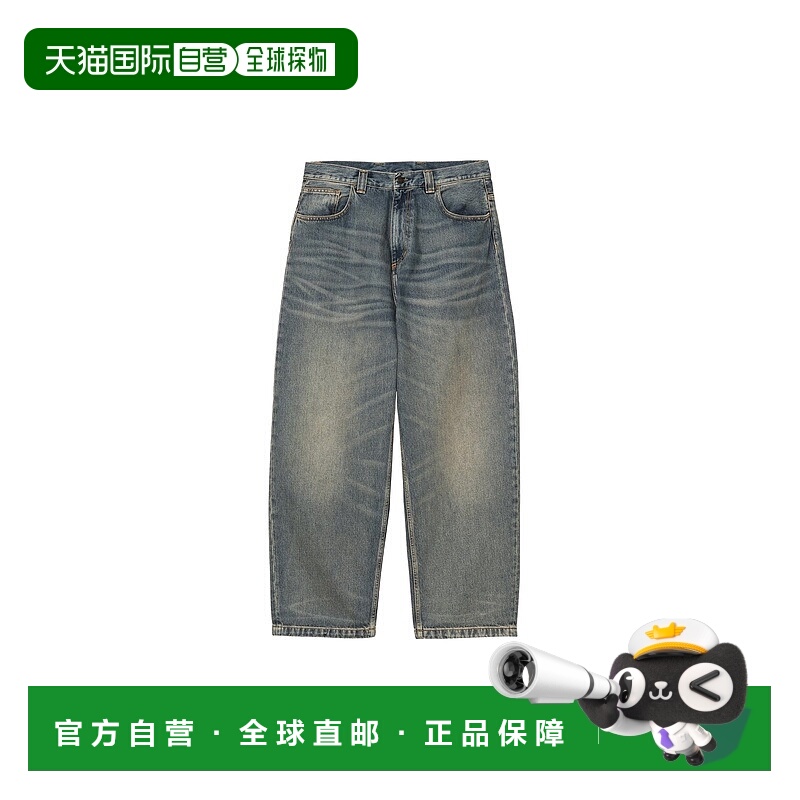 自营欧洲直邮Carhartt Brandon系列女士做旧蓝棉质拉链门襟牛仔裤