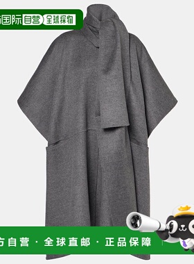 香港直邮TOTÊME 女士 Double 围巾领羊毛大衣 grey灰色 舒适时尚