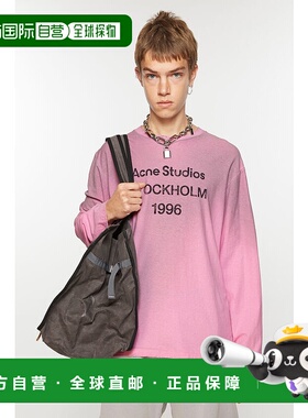 欧洲直邮ACNE艾克妮复古1966字母印花款式长袖T恤男女同款宽松
