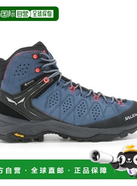 自营欧洲直邮SALEWA ALP TRAINER女士暗蓝色皮革中帮徒步鞋