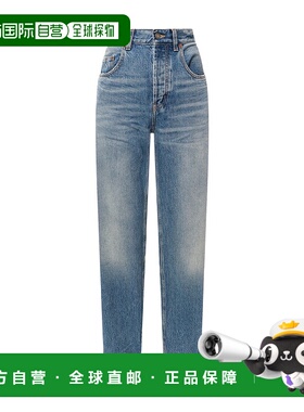 香港直邮Saint Laurent 腰带环牛仔长裤 760009Y04PG牛仔裤直筒裤