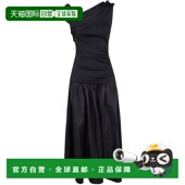 香港直邮Self Portrait 女士 1h可退 垂褶中长连衣裙 RS26108MBBL