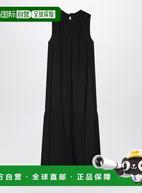 1h可退 香港直邮Weekend Max Mara 女士 黑色棉混纺帆布连衣裙 YA