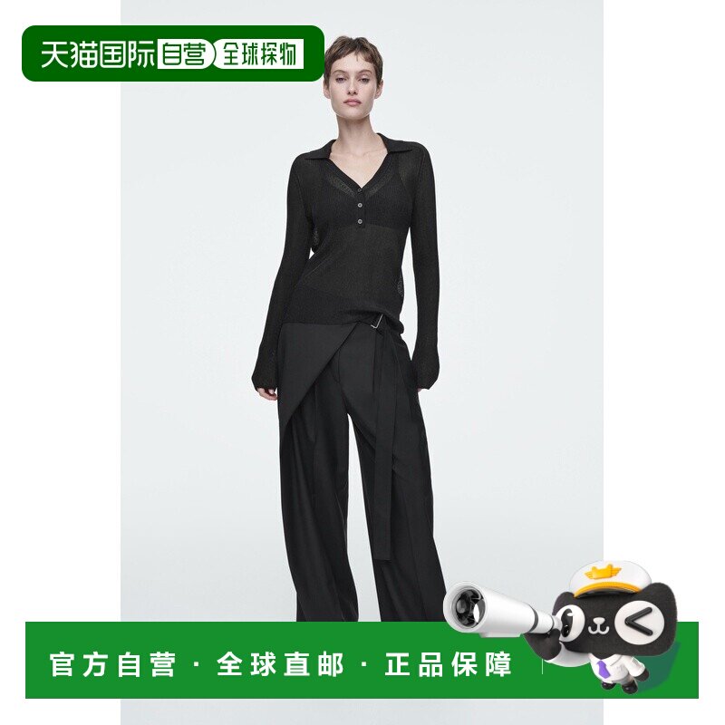 自营欧洲直邮COS 女士银色皮革中跟高跟单鞋细高跟凉鞋拖鞋新款