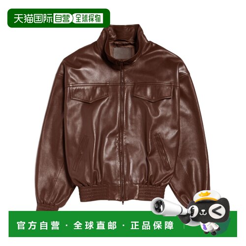 Balenciaga 高领飞行员皮夹克 A002I1TUS11巴黎世【付后1h可退】