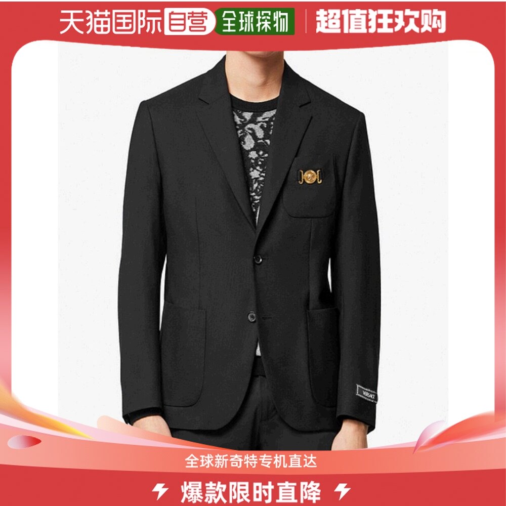 香港直邮versace 单排扣西装外套 10106021a07454范思哲翻领羊毛