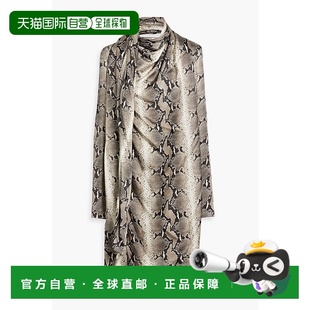 Shaz 女士 cupro satin 1h可退 垂褶蛇纹连衣裙 香港直邮KHAITE