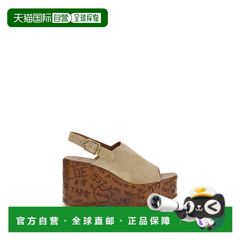 香港直邮Chloe 蔻依 女士 Maxime 坡跟凉鞋 CH25A10GRY751