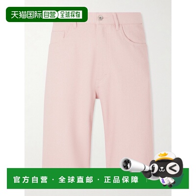 AURALEE 男士 阔腿真丝短裤五分裤休闲裤 A26SP02SDDUSTYPINK