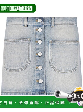 香港直邮Courreges 牛仔迷你半身裙 124DJU156DE0016a字裙