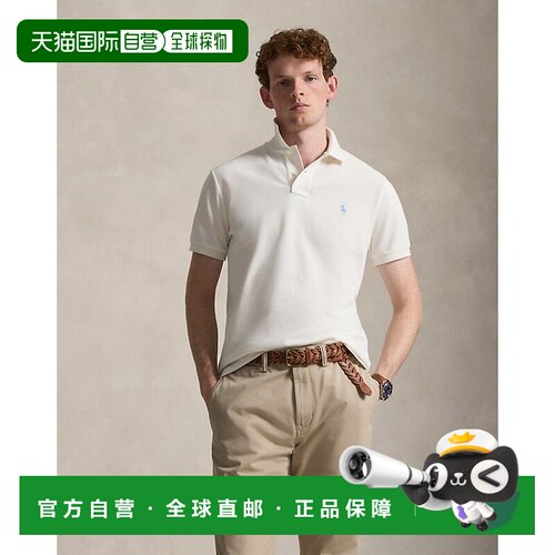 自营欧洲直邮Ralph Lauren拉夫劳伦 男士奶油色棉质Polo衫短袖