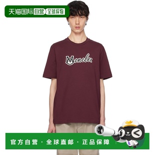1h可退 香港直邮Moncler 盟可睐 男士 酒红色 Embroidered Varsit