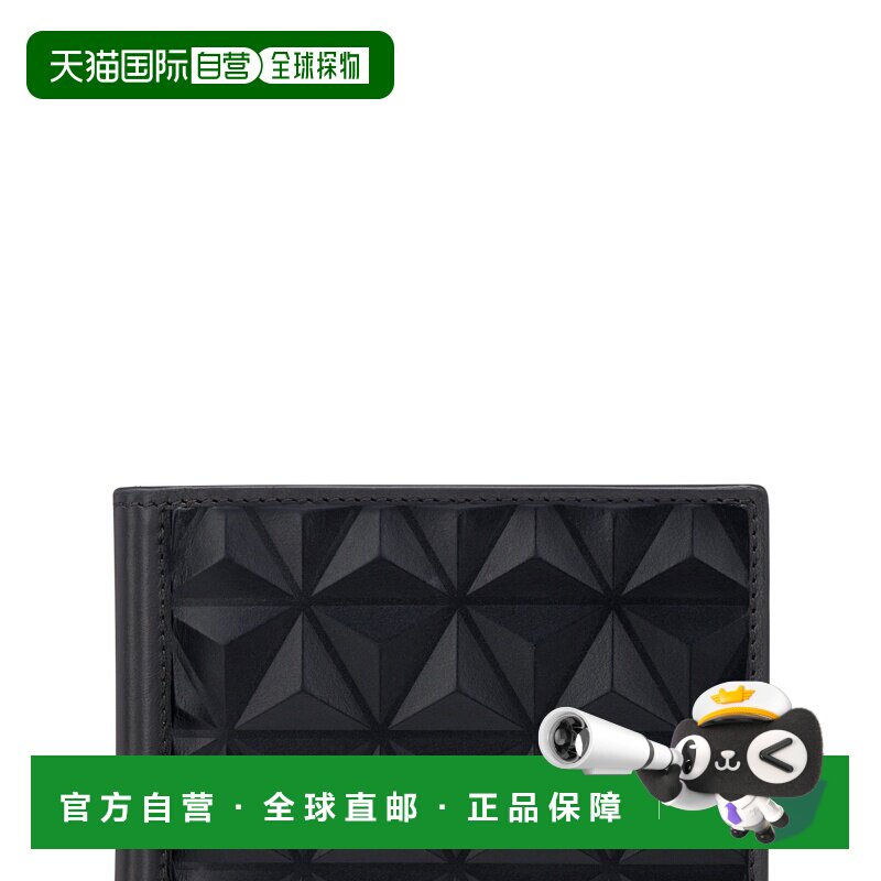 自营欧洲直邮Dupont Apex男士黑色皮革火焰纹钱包