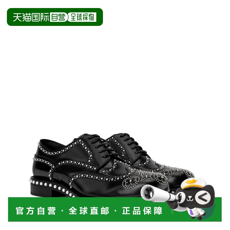 自营欧洲直邮LV路易威登 男士黑色皮革珍珠钉子牛津鞋德比鞋