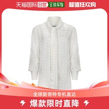 香港直邮Msgm 女士MSGM 千鸟格图案缎面衬衫