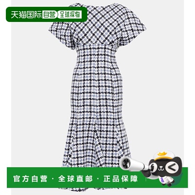 1h可退 香港直邮CAROLINA HERRERA 女士 千鸟格花呢中长连衣裙