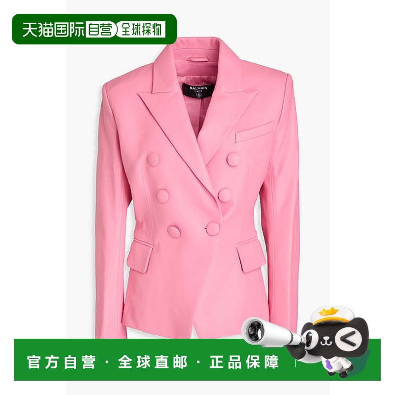 香港直邮Balmain 巴尔曼 女士 鹅卵石纹皮质西装外套 VF17110L062