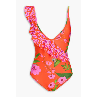 香港直邮FARM 女士 荷叶边印花泳衣 310615ONEPIECEMULTI RIO