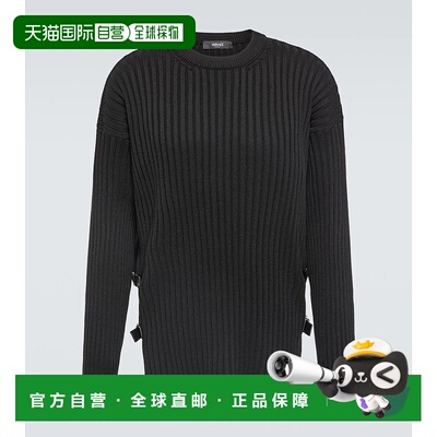 1h可退 香港直邮Versace 范思哲 男士 皮革边针织羊毛毛衣 001180