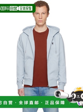 1h可退 香港直邮Ami Paris 男士 蓝色 Cotton Zipped Ami de Coeu