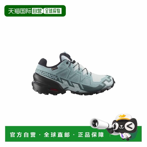 自营欧洲直邮Salomon Speedcross女士浅蓝色/黑色网布缓震越野跑