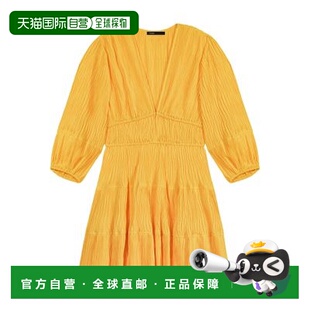 自营欧洲直邮Maje 短款缩褶连衣裙高档减龄显瘦时尚流行百搭高级