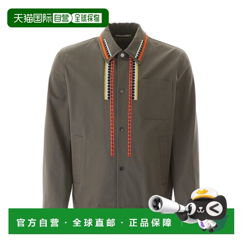 香港直邮VALENTINO 男士衬衫 TV0CIG906C0L90 SS2020 绿色 Valent