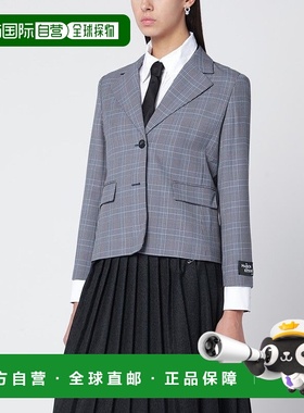 香港直邮MAISON KITSUNE 女士 SINGLEBREASTED 蓝色格纹西装外套