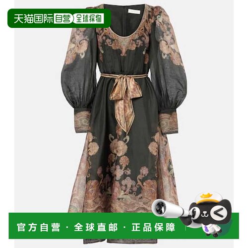 香港直邮ZIMMERMANN/Illustration女士中长连衣裙 【付后1h可退】