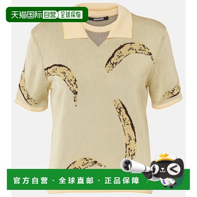 1h可退 香港直邮Jacquemus 女士 Marino 提花Polo衫 yellow黄色