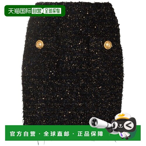 1h可退 香港直邮BALMAIN 女士短裤 EF1LB015KB19EAD SS2025 黑色