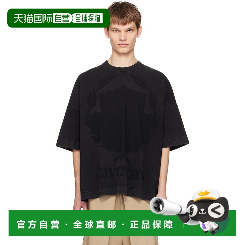 香港直邮Givenchy 纪梵希 男士 黑色 Shadow T 恤 BM71JC3YL1短袖