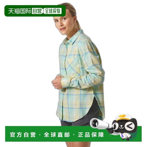 自营欧洲直邮Helly Hansen 女士绿色棉Lokka有机法兰绒长袖衬衫