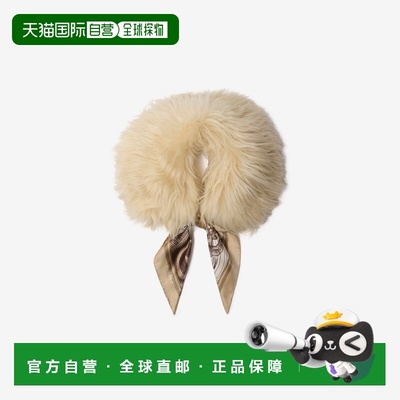 自营欧洲直邮Burberry博柏利 女士灰褐米/高山白绵羊毛皮马术骑士