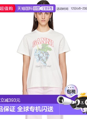 1h可退 香港直邮GANNI 甘尼 女士 灰白色 Basic Cotton Jersey Gr