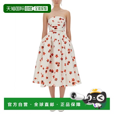 1h可退 香港直邮Self-Portrait 女士 印花中长连衣裙 PF25002MBWW