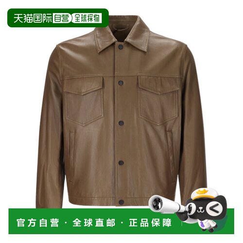 1h可退 Emporio Armani 长袖皮夹克 EM005475AF24823男装皮衣