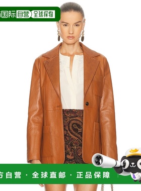 1h可退 香港直邮Chloe 蔻依 女士 宽松皮革西装外套 25ACV33