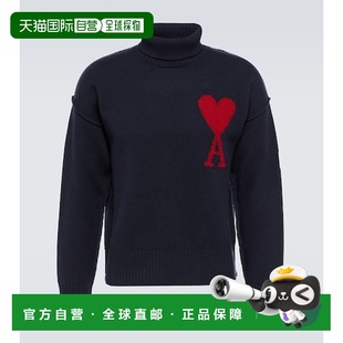 1h可退 香港直邮Ami Paris 男士 Ami De Cœur 初剪羊毛高领毛衣