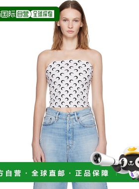 1h可退 香港直邮Marine Serre 女士 白色 Moon Printed Jersey Se