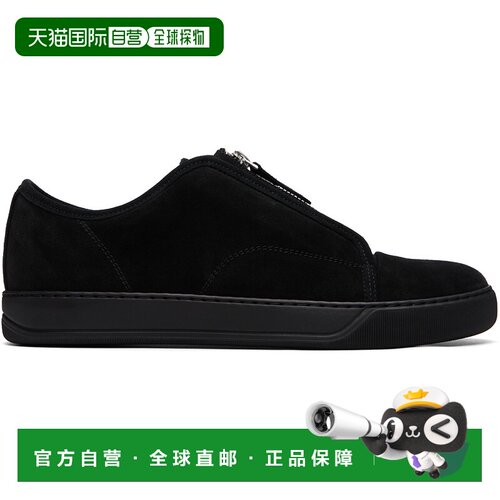 1h可退 香港直邮Lanvin 朗雯 男士 黑色 DBB1 Suede Zip 运动鞋 F