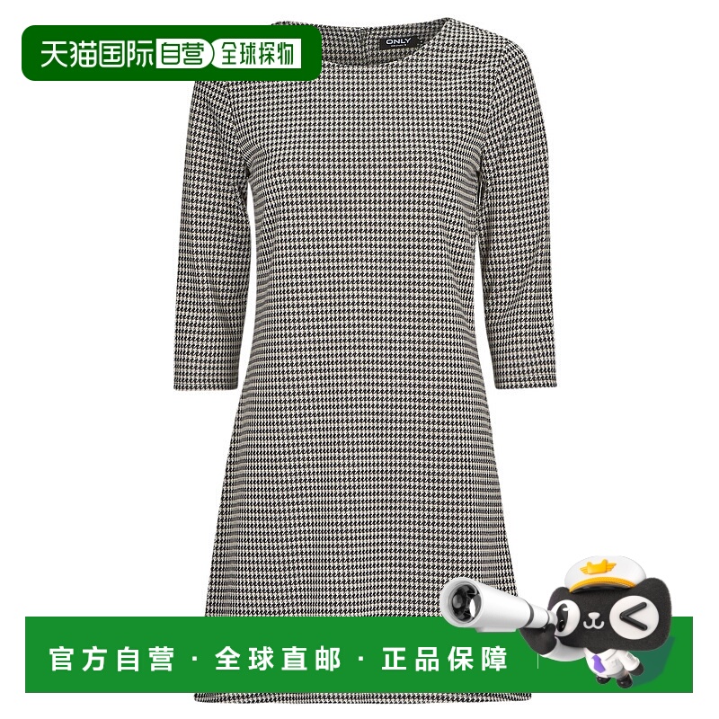 欧洲直邮Only女士 ONLBRILLIANT 3/4 CHECK DRESS JRS短连衣裙