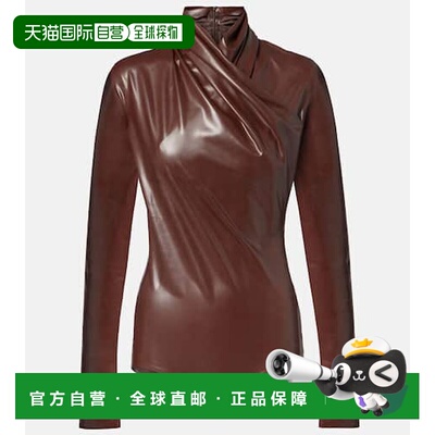 1h可退 香港直邮Mugler 穆勒 女士 垂褶连体衣 brown棕色 舒适时