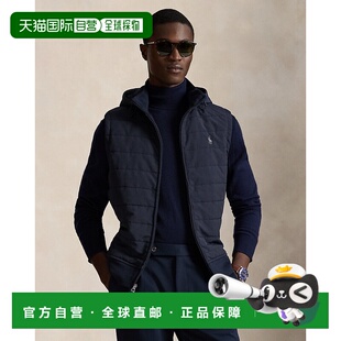 自营欧洲直邮Ralph Lauren拉夫劳伦 男士海军蓝混纺针织带帽马甲